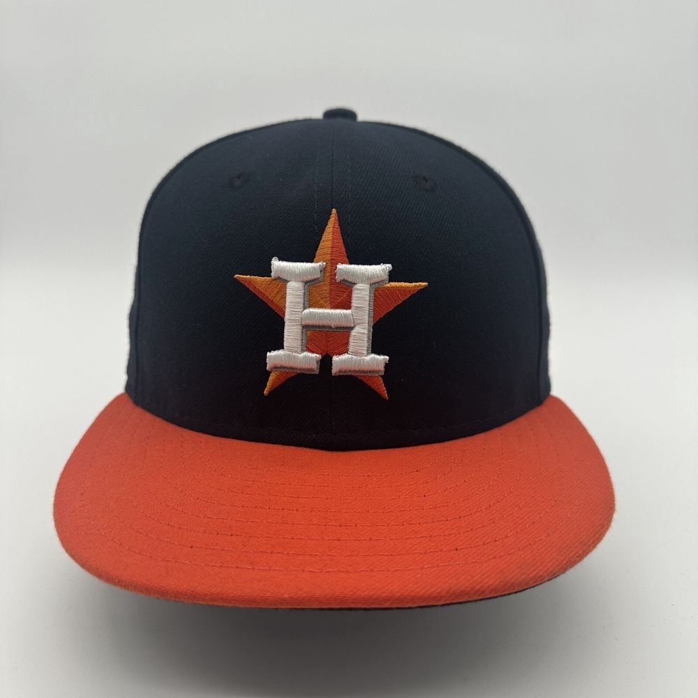 New Era 59Fifty Houston Astros Cap Men's 7 1/4 Black Red Performance Fitted Hat